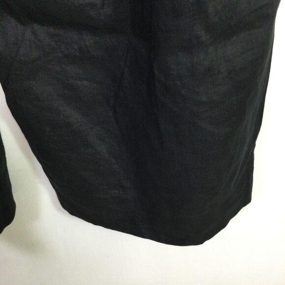Eileen Fisher Womens Linen Cropped Pant Drawstring Waist Linen Black Size Large - Picture 12 of 16